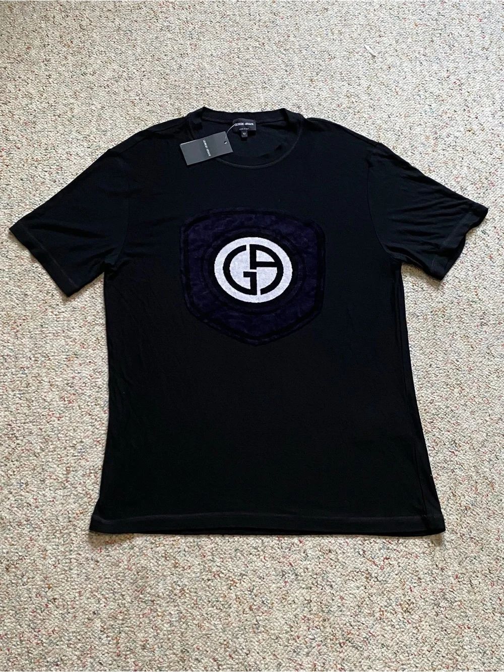 Giorgio Armani Viscosa T-Shirt with velvet logo Exclusive Edition size 52